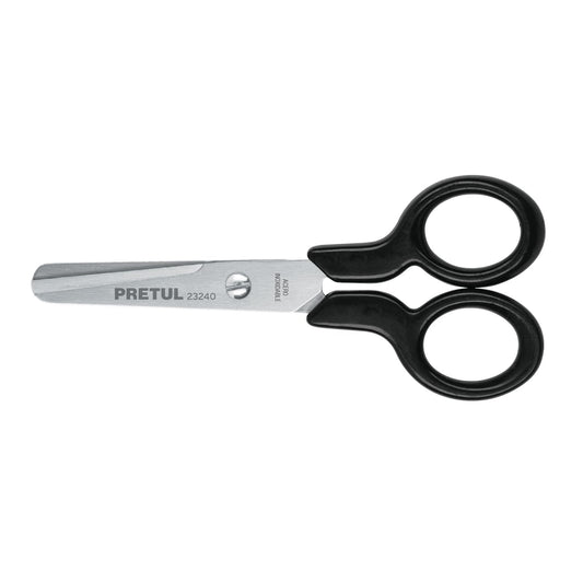 Tijera 4-1/2" escolar, punta roma, acero inoxidable, PRETUL